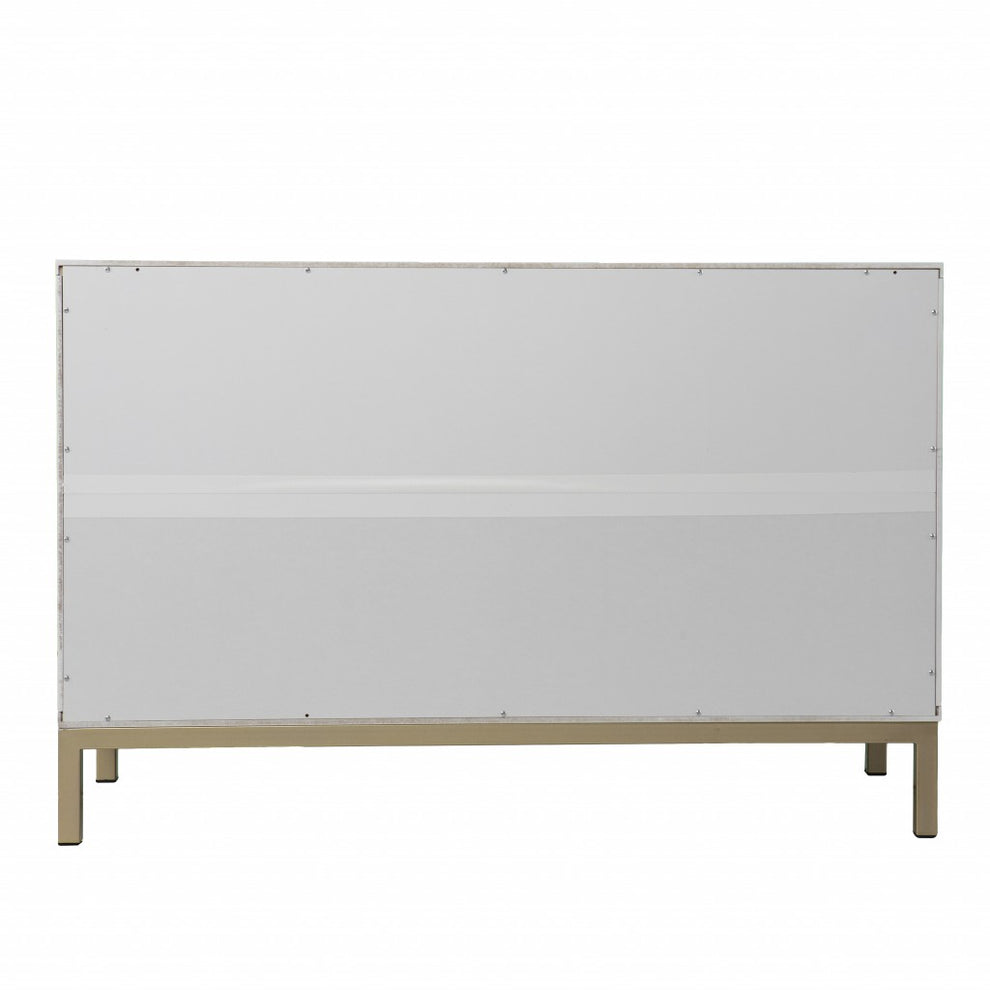 White And Gold Moroccan Dynasty Two Door Accent Cabinet By Homeroots | Cabinets | Modishstore - 7