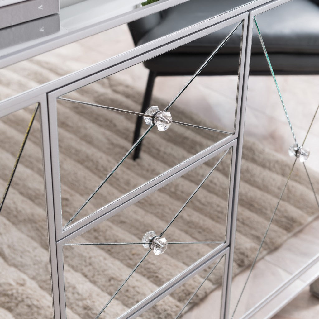 Glamorous Mirrored Bling Multi Storage Accent Cabinet By Homeroots | Cabinets | Modishstore - 2