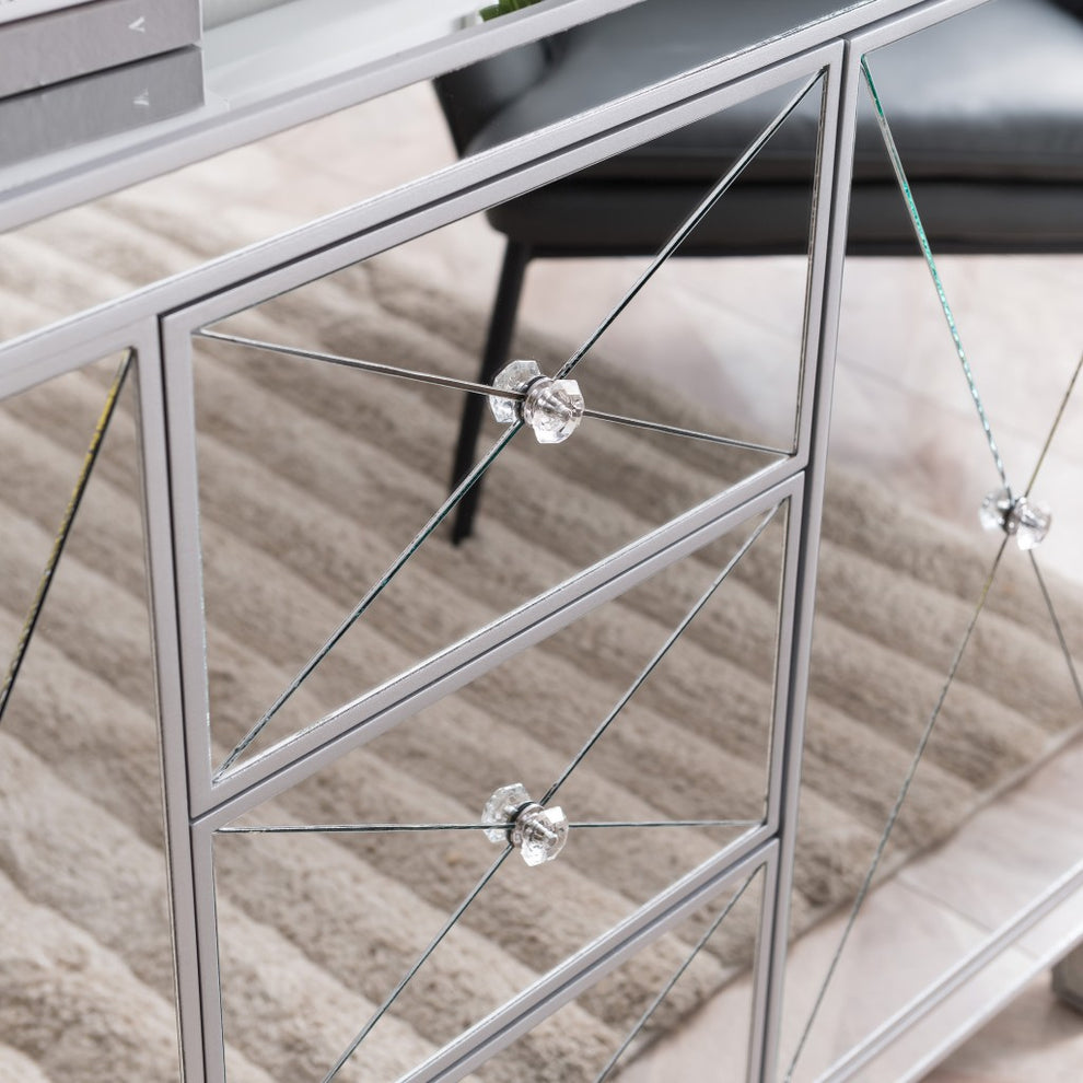 Glamorous Mirrored Bling Multi Storage Accent Cabinet By Homeroots | Cabinets | Modishstore - 2