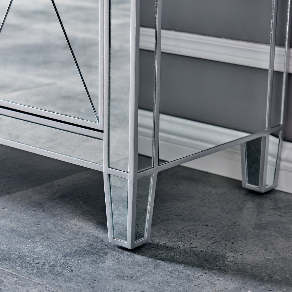 Glamorous Mirrored Bling Three Door Accent Cabinet By Homeroots | Cabinets | Modishstore - 2