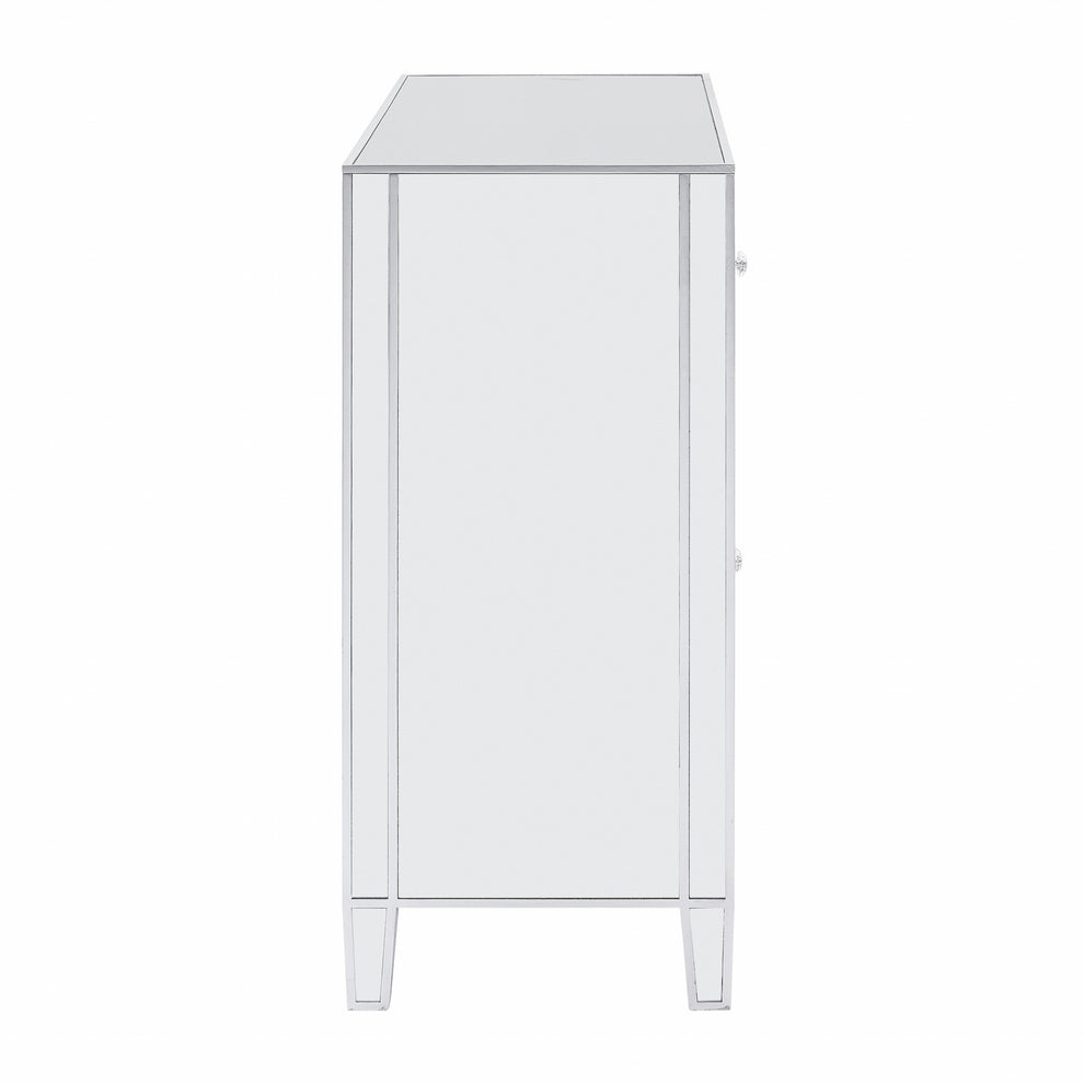 Glamorous Mirrored Bling Three Door Accent Cabinet By Homeroots | Cabinets | Modishstore - 6