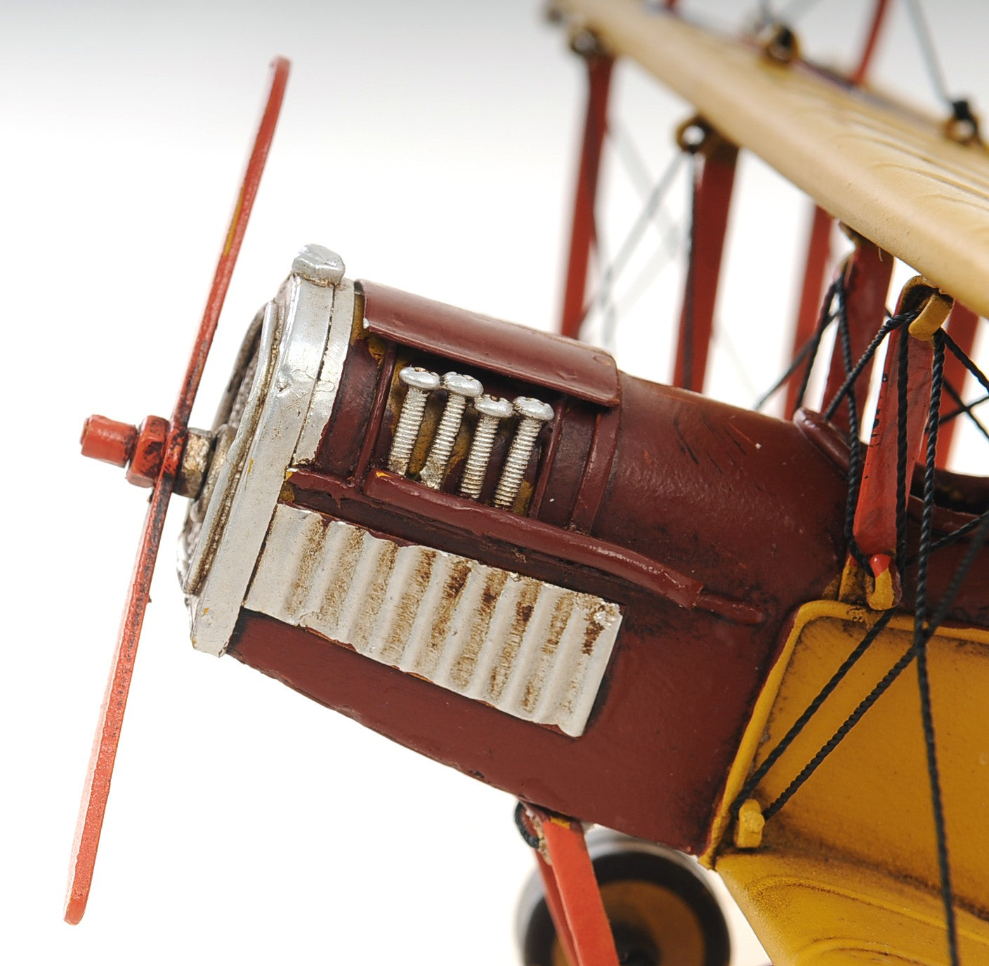 c1918 Yellow Curtiss Biplane Model Sculpture By Homeroots | Sculptures | Modishstore - 3