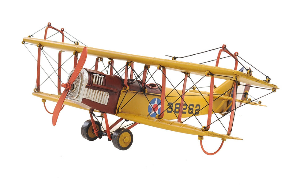 c1918 Yellow Curtiss Biplane Model Sculpture By Homeroots | Sculptures | Modishstore - 4
