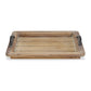 Wooden Paneled Tray With Metal Handles By Homeroots | Trays | Modishstore - 3