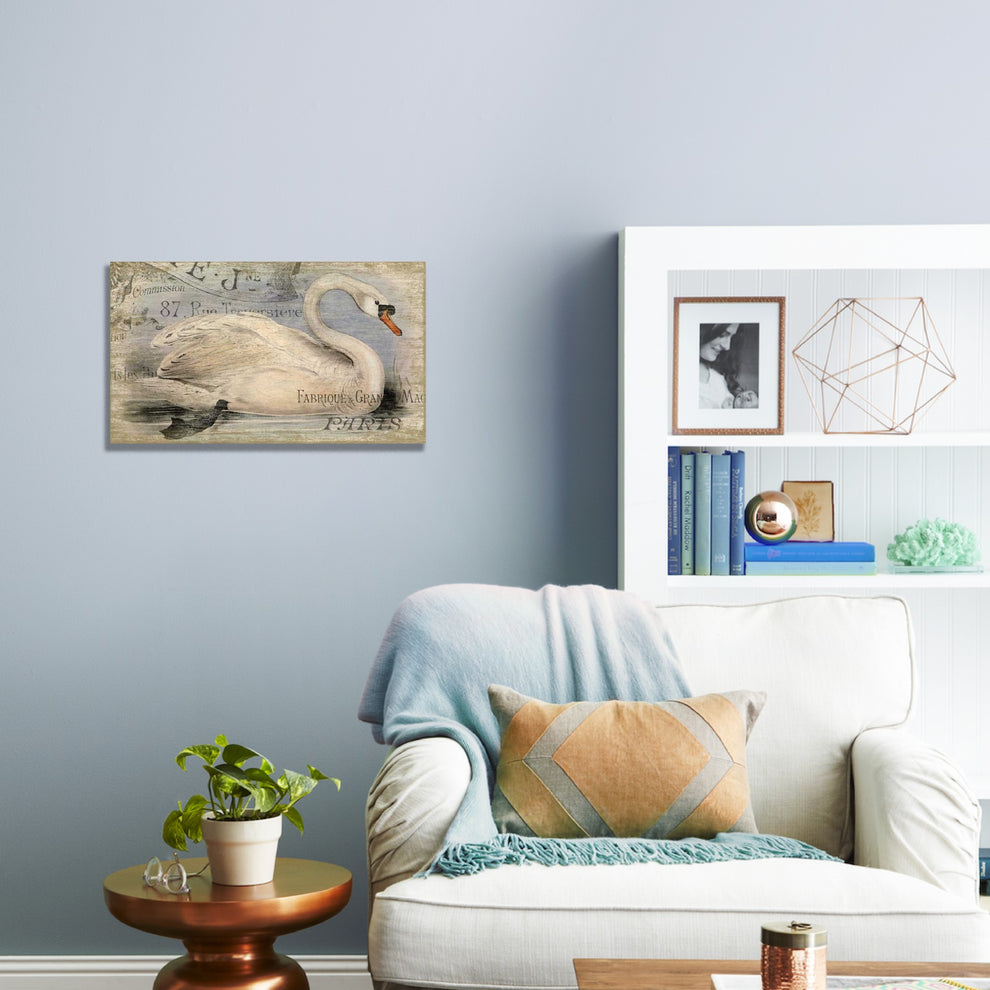 Vintage Look French Swan Wall Art By Homeroots | Wall Decor | Modishstore - 2