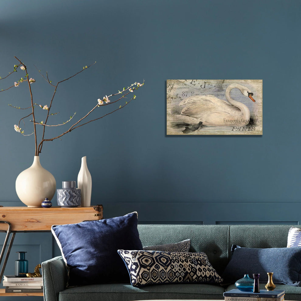 Vintage Look French Swan Wall Art By Homeroots | Wall Decor | Modishstore - 3