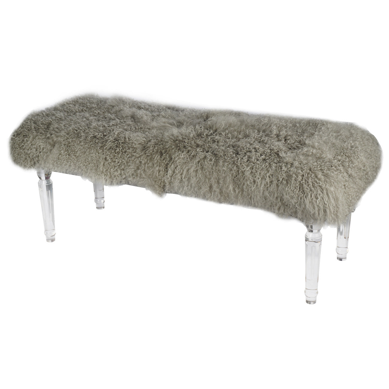 A&B Home Mongolian Fur And Acrylic Bench | Benches | Modishstore