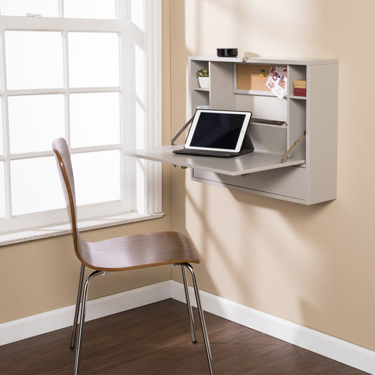 Gray Wall Mount Folding Desk By Homeroots | Desks | Modishstore