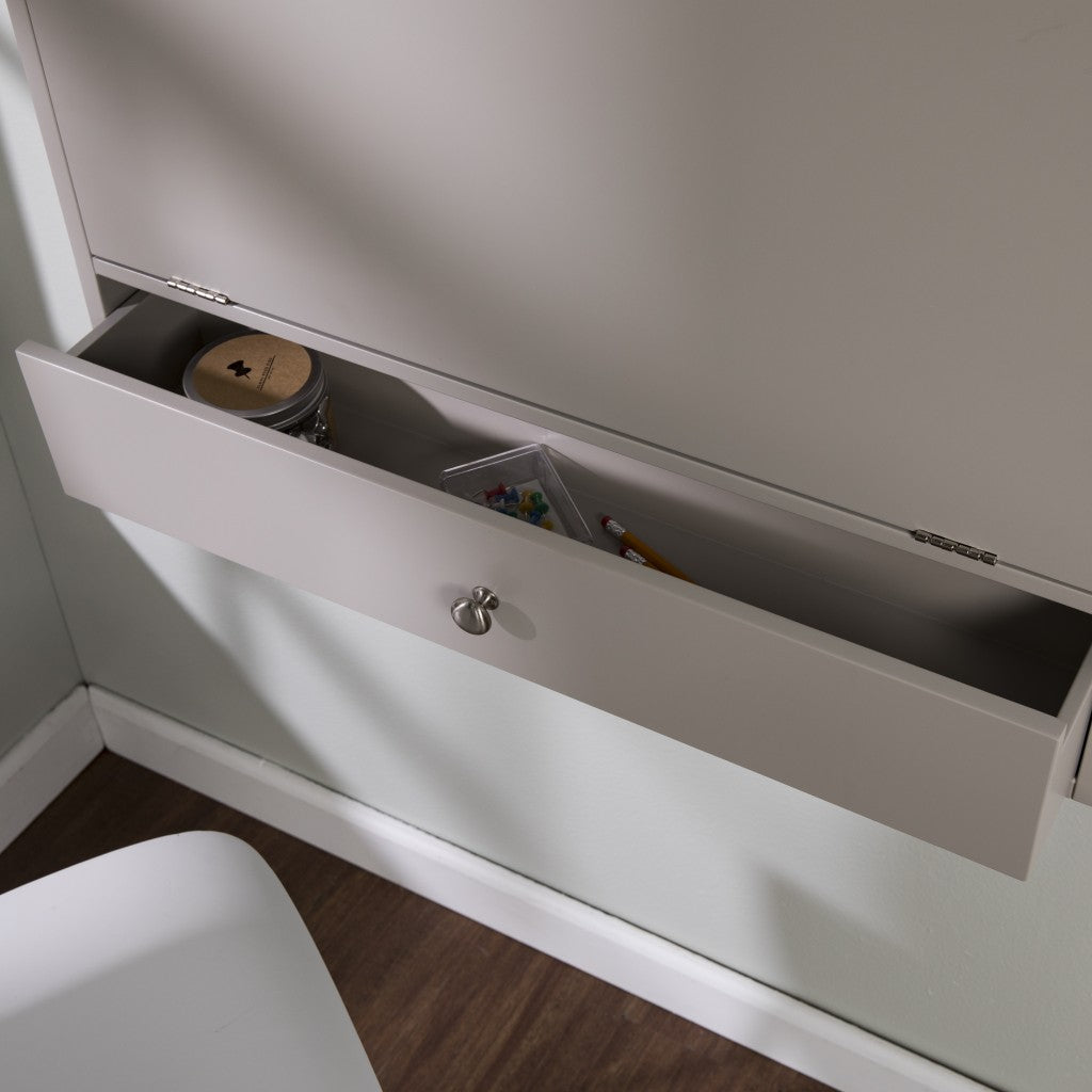 Gray Wall Mount Folding Desk By Homeroots | Desks | Modishstore - 2
