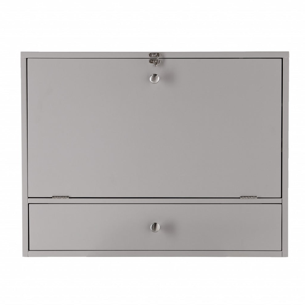 Gray Wall Mount Folding Desk By Homeroots | Desks | Modishstore - 4