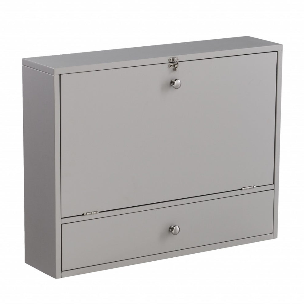 Gray Wall Mount Folding Desk By Homeroots | Desks | Modishstore - 5