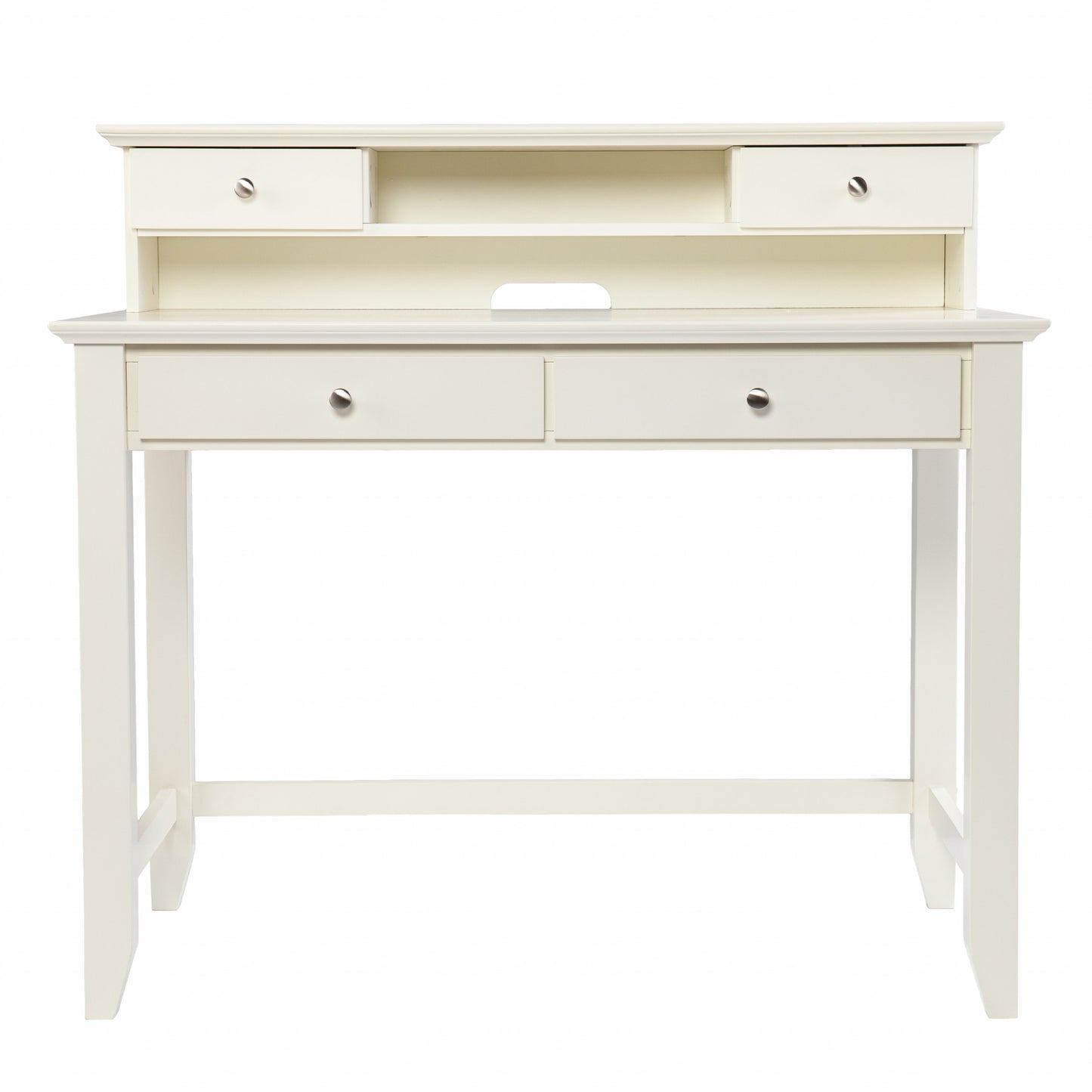 Creamy White Secretary Writing or Computer Desk By Homeroots | Desks | Modishstore - 4