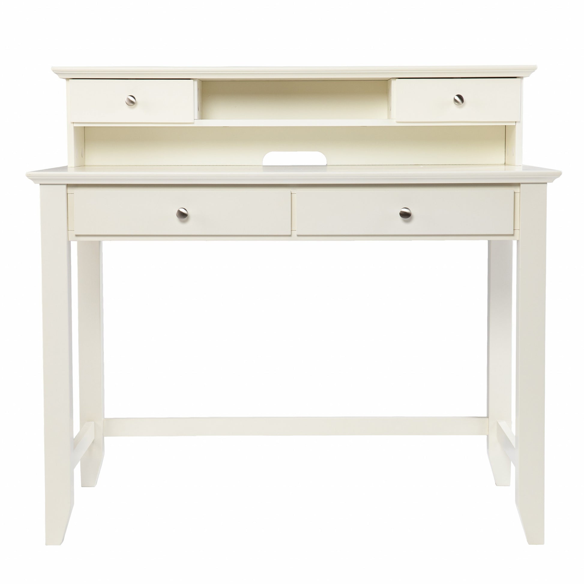 Creamy White Secretary Writing or Computer Desk By Homeroots | Desks | Modishstore - 4