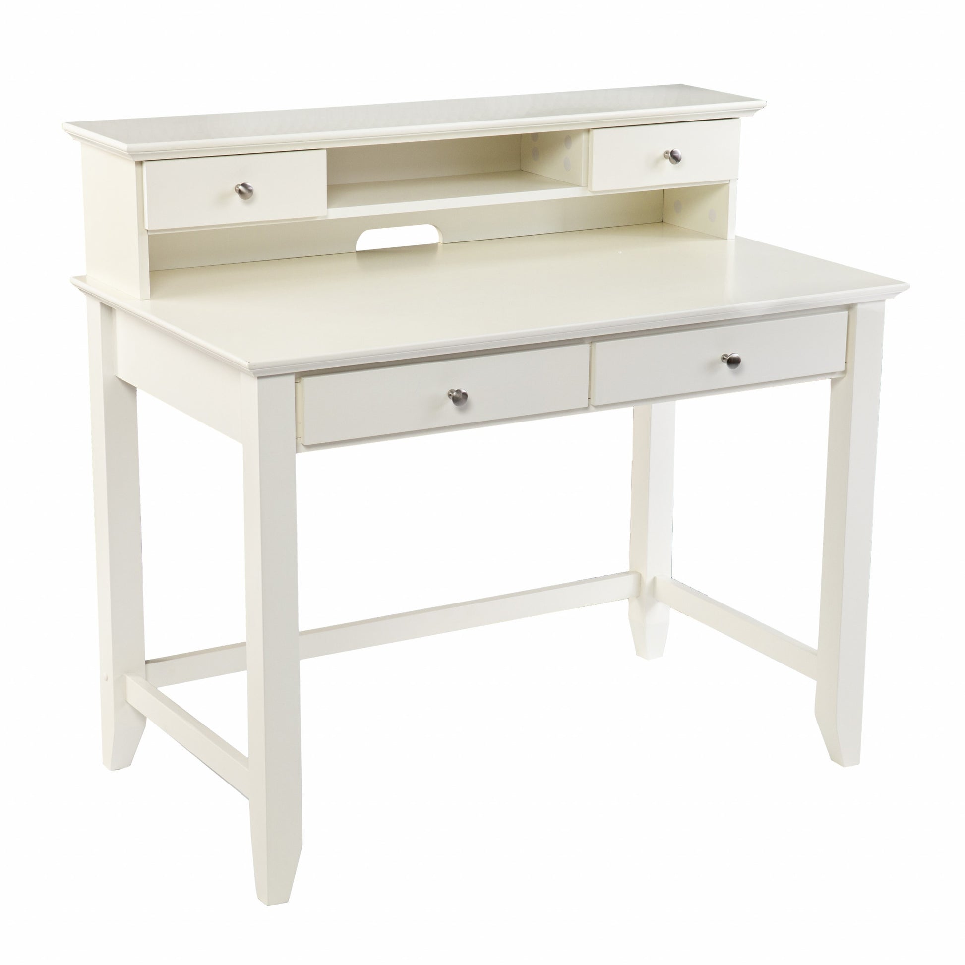 Creamy White Secretary Writing or Computer Desk By Homeroots | Desks | Modishstore - 5