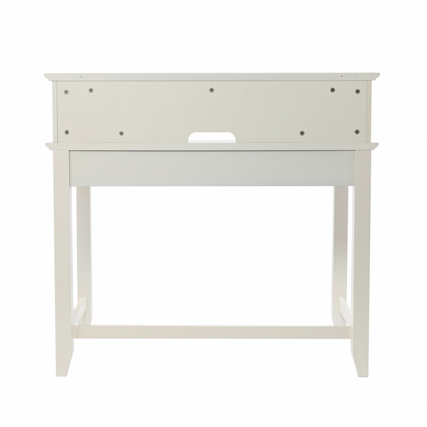 Creamy White Secretary Writing or Computer Desk By Homeroots | Desks | Modishstore - 7
