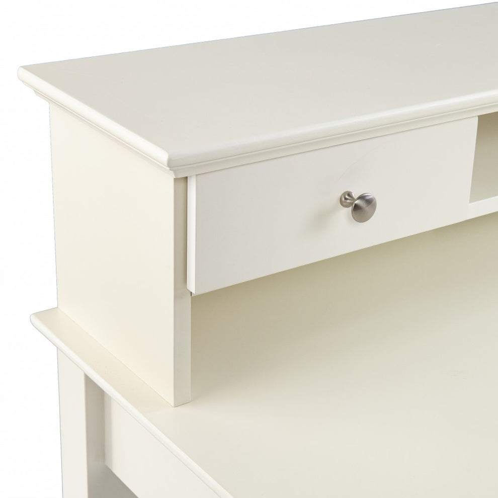 Creamy White Secretary Writing or Computer Desk By Homeroots | Desks | Modishstore - 8
