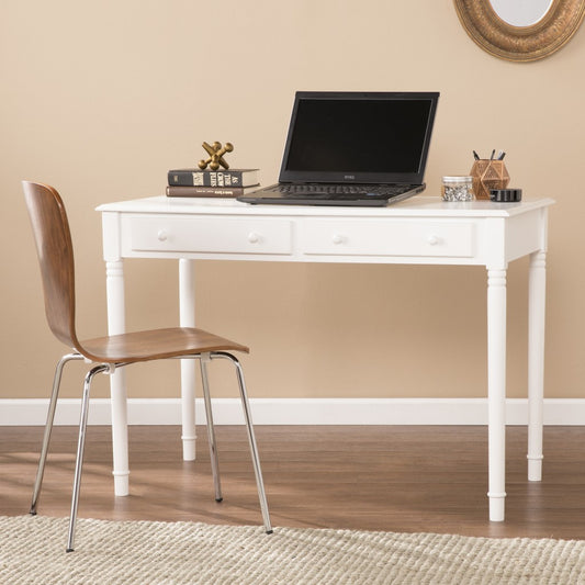 Crisp White Desk with Drawers By Homeroots | Desks | Modishstore