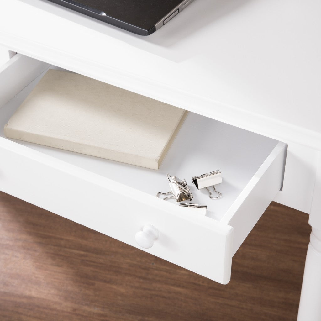 Crisp White Desk with Drawers By Homeroots | Desks | Modishstore - 2