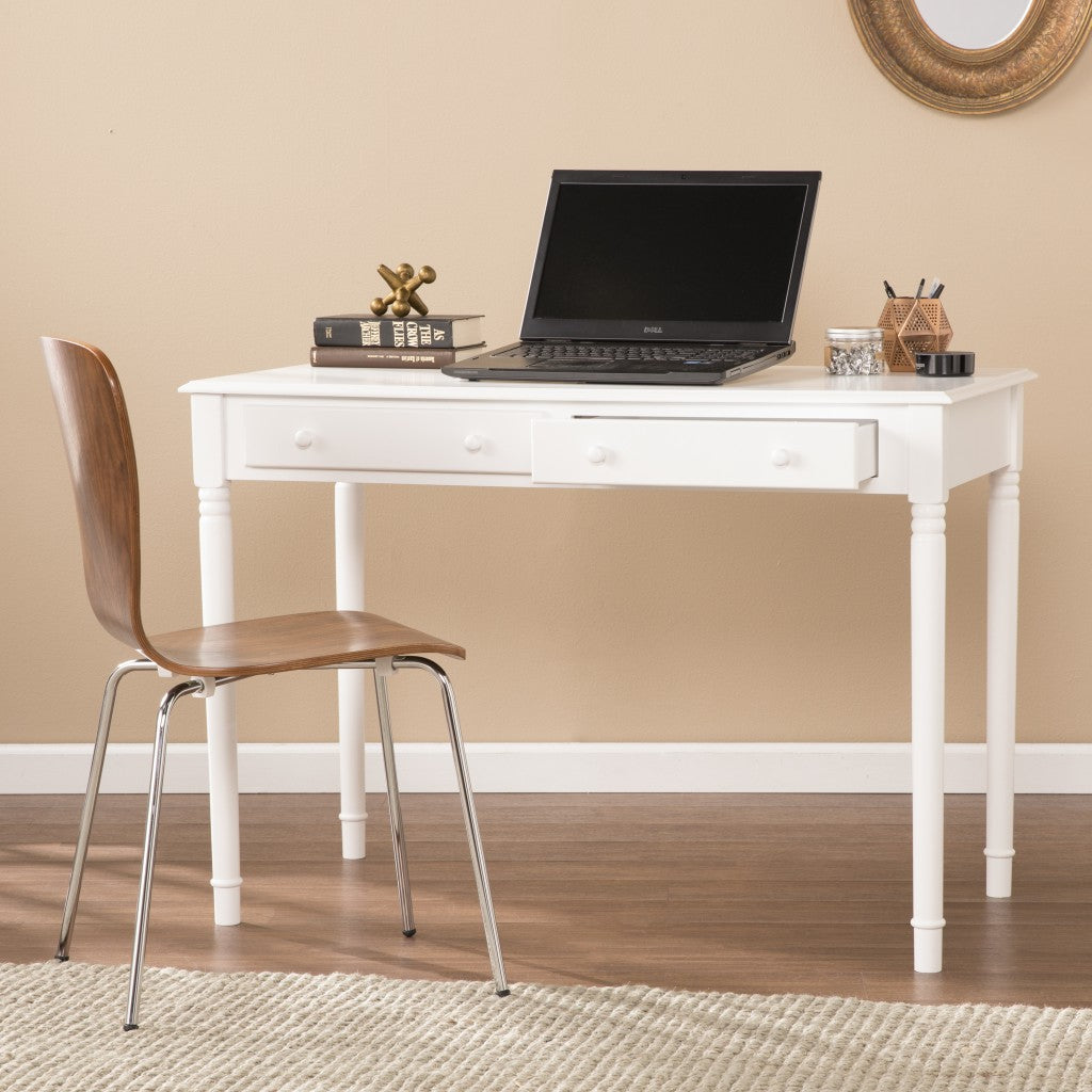 Crisp White Desk with Drawers By Homeroots | Desks | Modishstore - 3