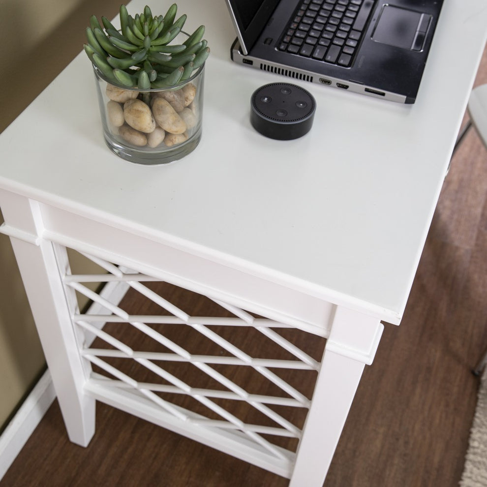 White Writing Desk By Homeroots | Desks | Modishstore - 7