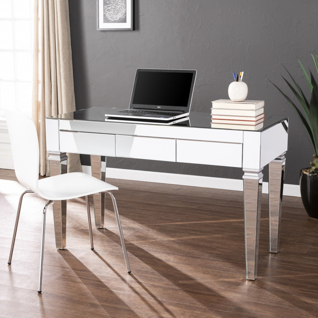 Silver Mirrored Glam Desk By Homeroots | Desks | Modishstore