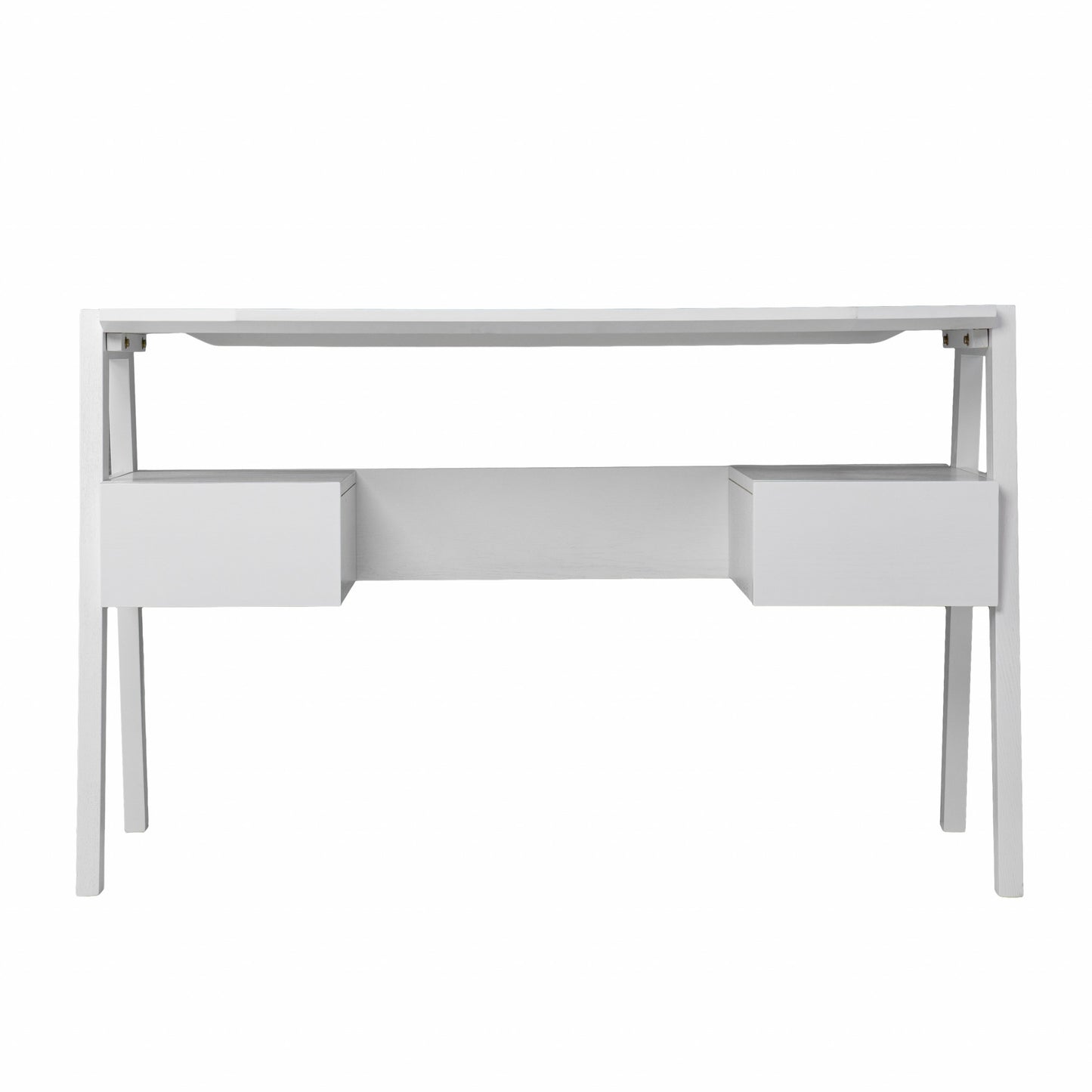Metallic White Modern Writing Desk By Homeroots | Desks | Modishstore - 4
