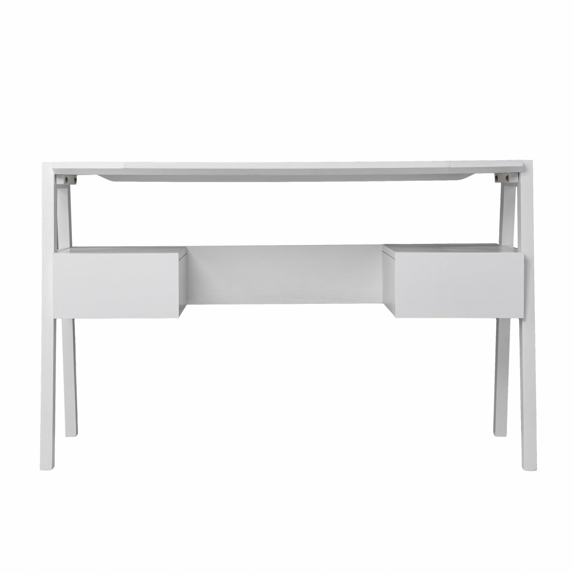 Metallic White Modern Writing Desk By Homeroots | Desks | Modishstore - 4