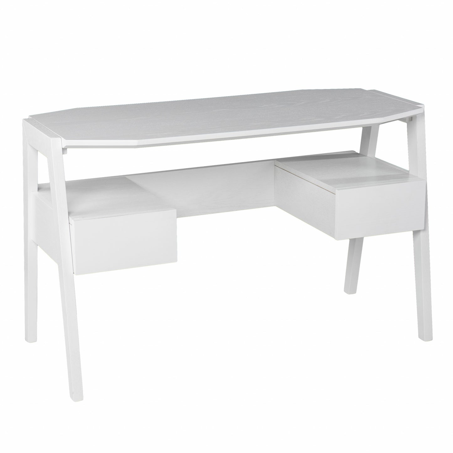 Metallic White Modern Writing Desk By Homeroots | Desks | Modishstore - 5