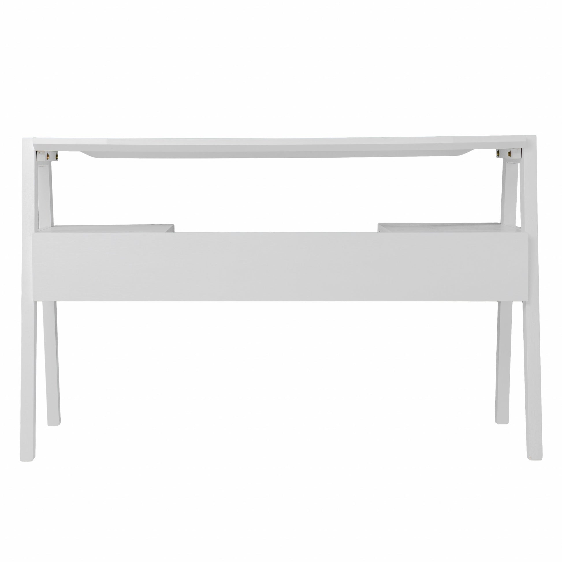 Metallic White Modern Writing Desk By Homeroots | Desks | Modishstore - 7