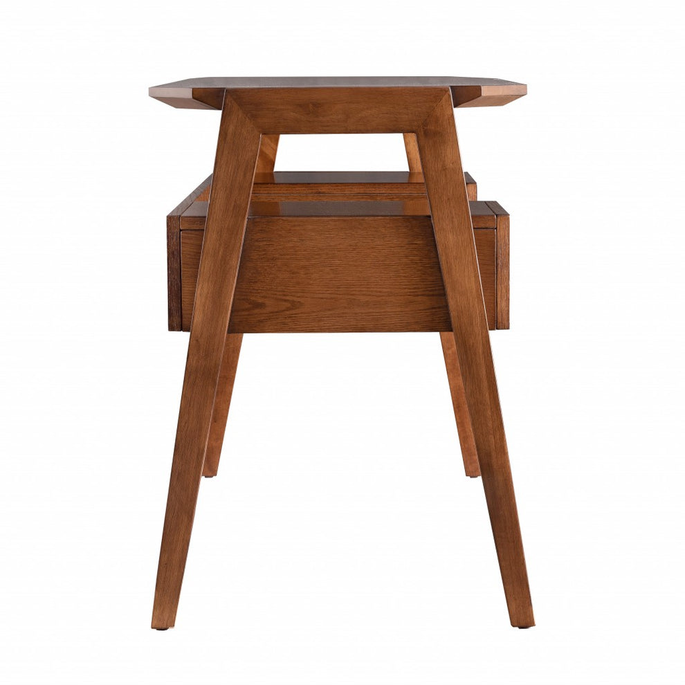 Tobacco Brown Modern Writing Desk with Storage By Homeroots | Desks | Modishstore - 6