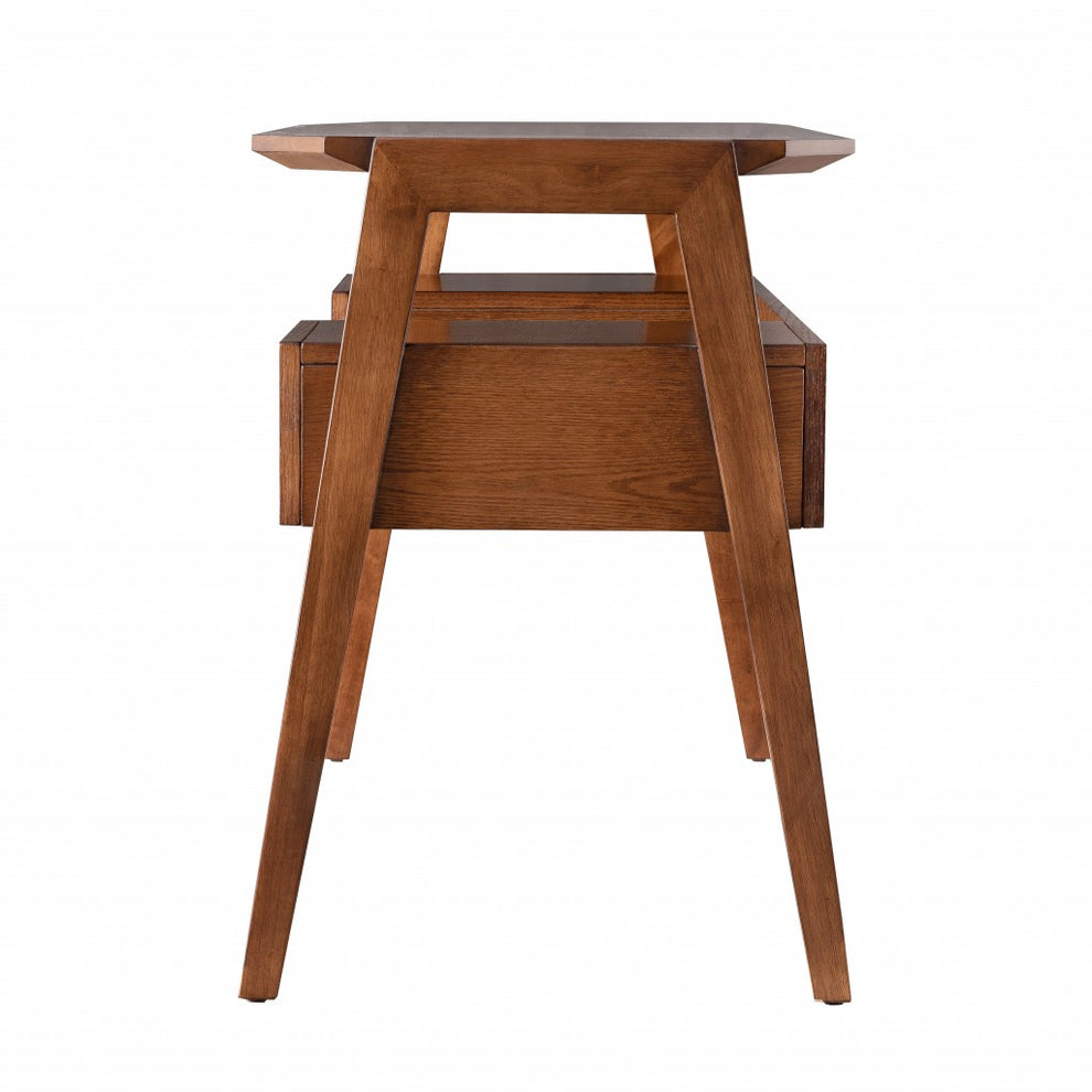Tobacco Brown Modern Writing Desk with Storage By Homeroots | Desks | Modishstore - 7