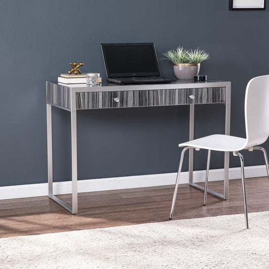 Black And Silver Writing Desk By Homeroots | Desks | Modishstore