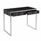 Black And Silver Writing Desk By Homeroots | Desks | Modishstore - 9