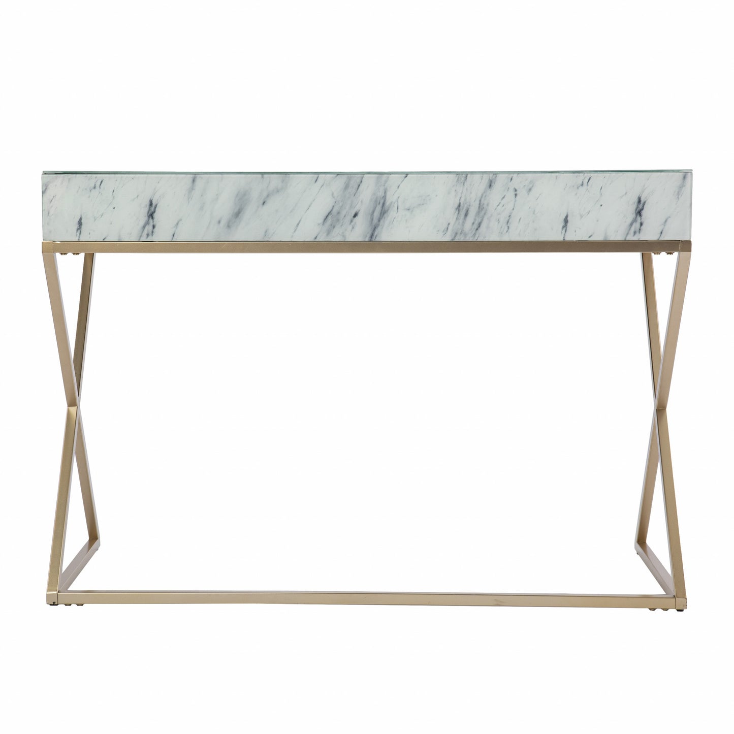 Faux Marble Writing Desk with Storage By Homeroots | Desks | Modishstore - 6