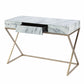 Faux Marble Writing Desk with Storage By Homeroots | Desks | Modishstore - 9