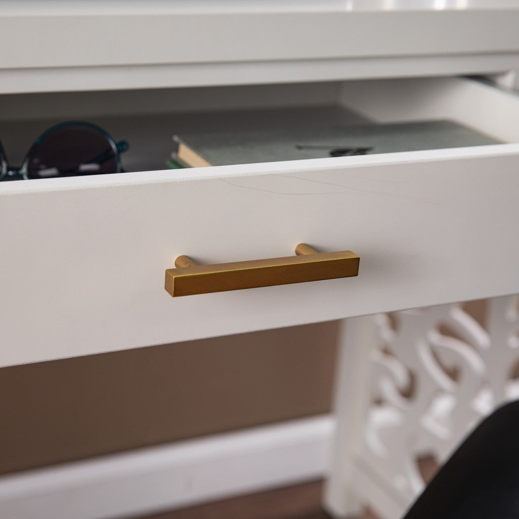 Gray Lattice Desk with Storage By Homeroots | Desks | Modishstore - 2