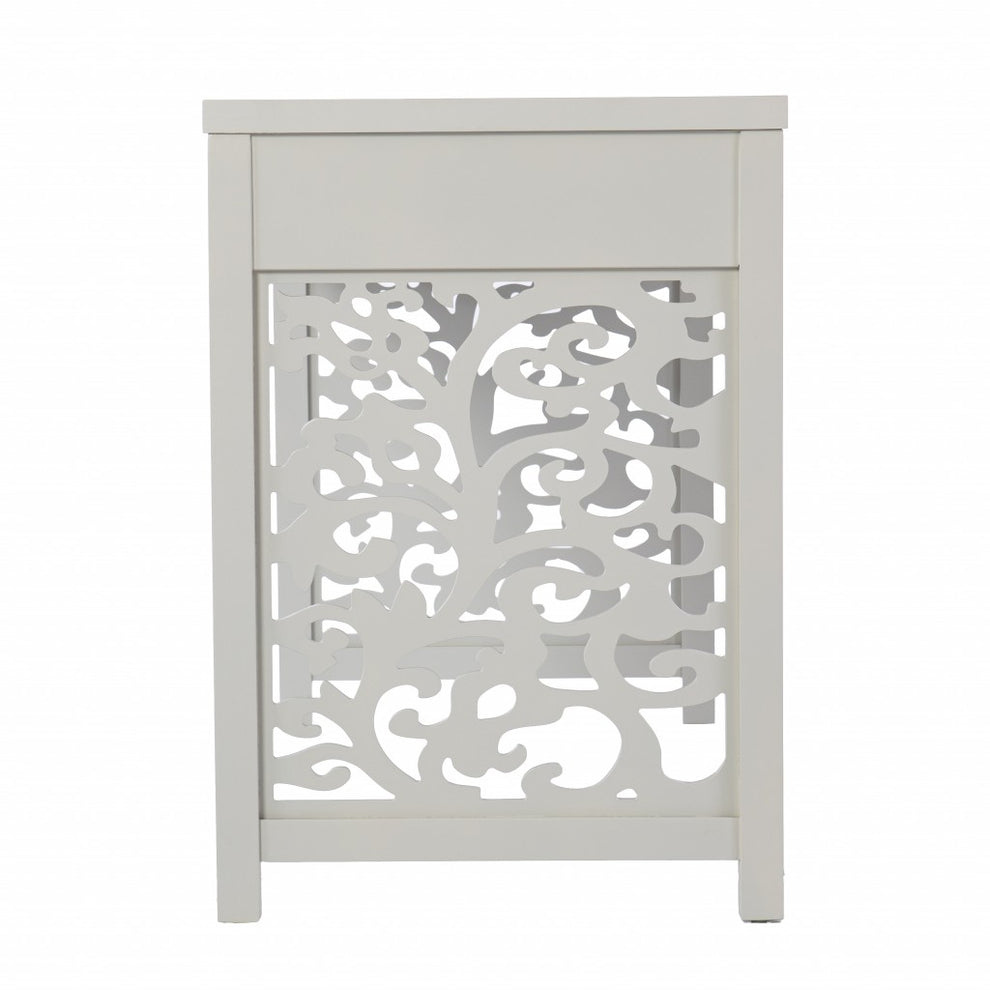 Gray Lattice Desk with Storage By Homeroots | Desks | Modishstore - 6