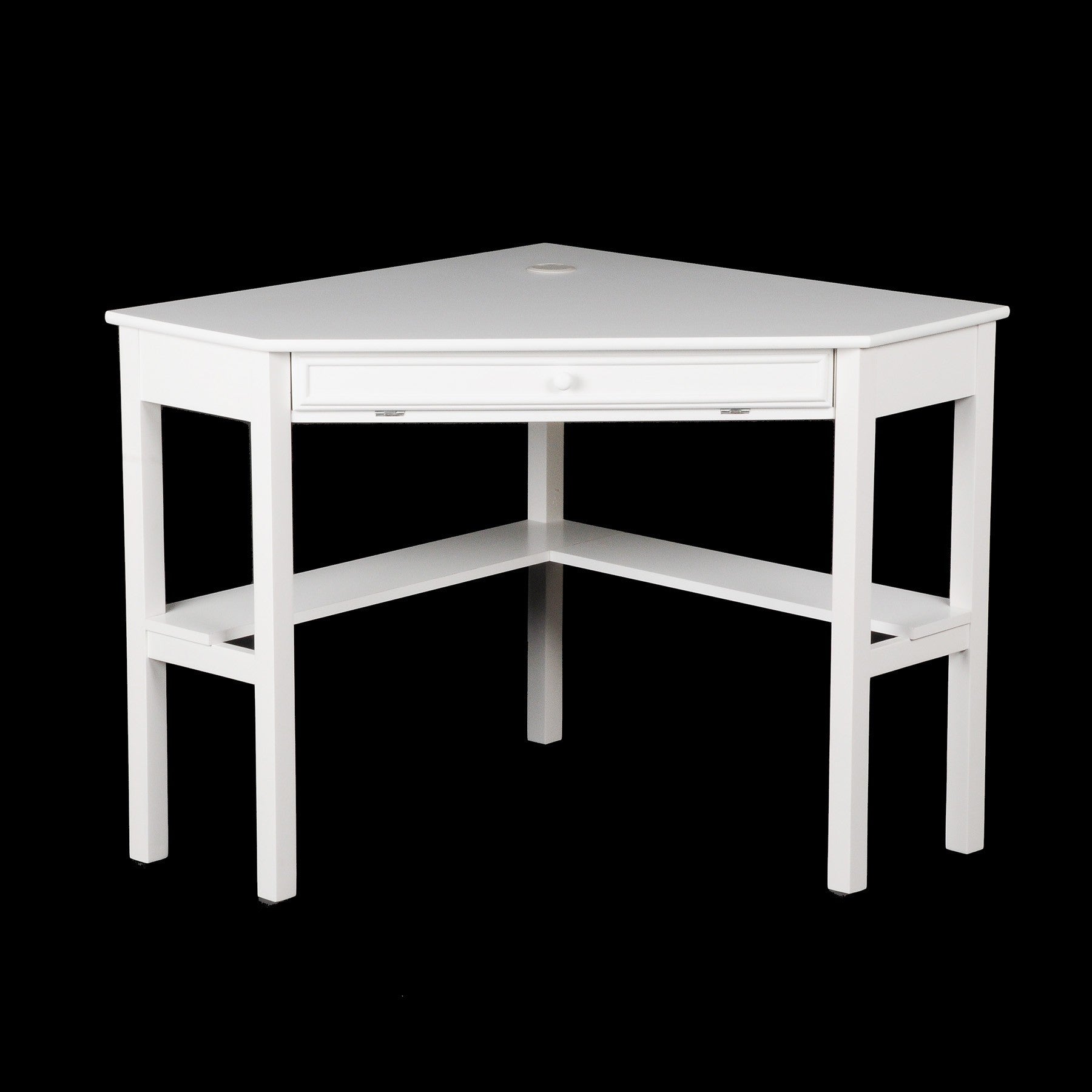 White Corner Computer Desk By Homeroots | Desks | Modishstore - 2