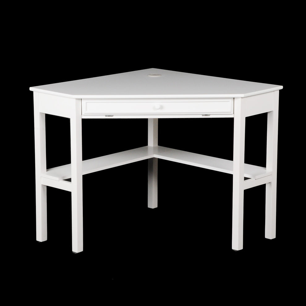 White Corner Computer Desk By Homeroots | Desks | Modishstore - 2