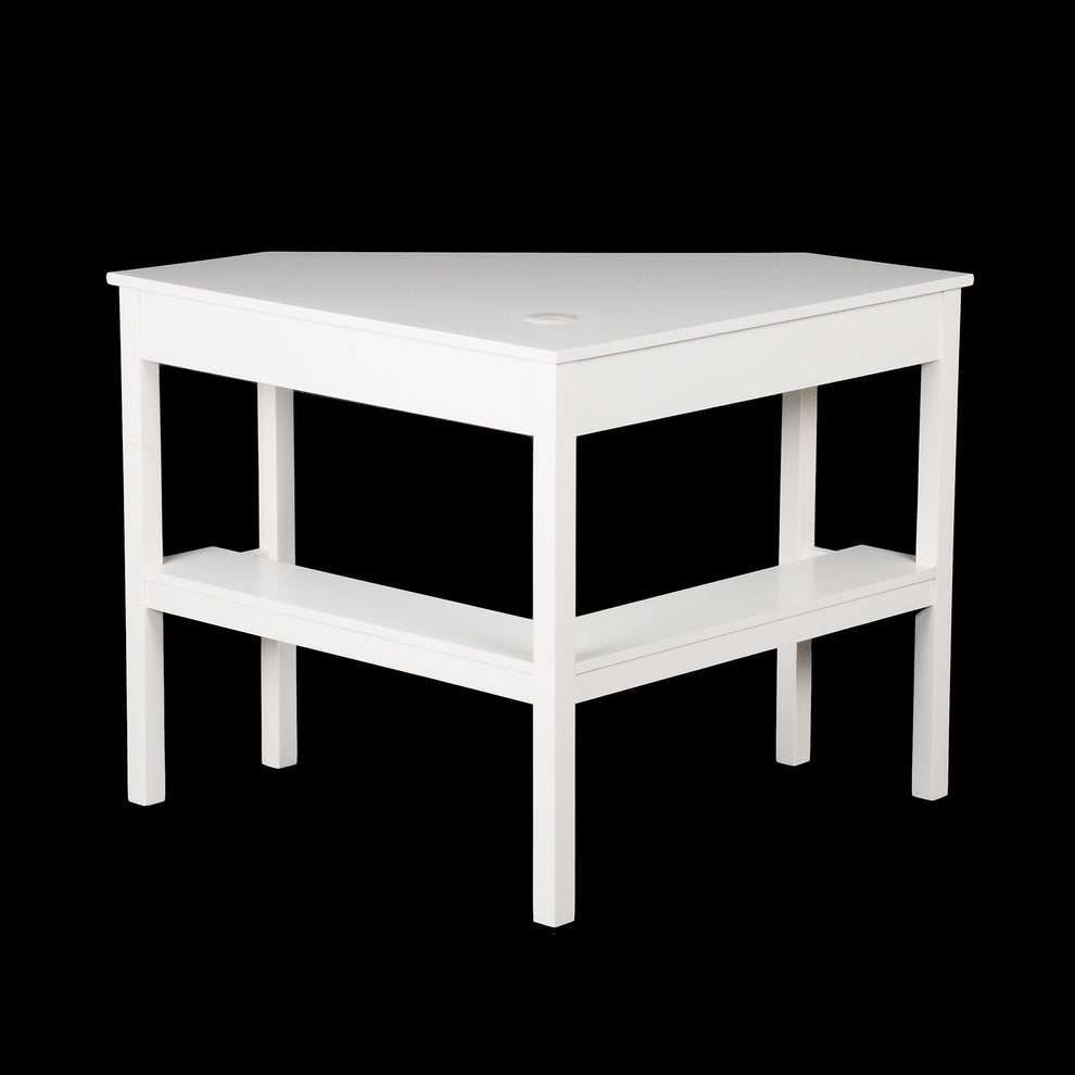 White Corner Computer Desk By Homeroots | Desks | Modishstore - 4