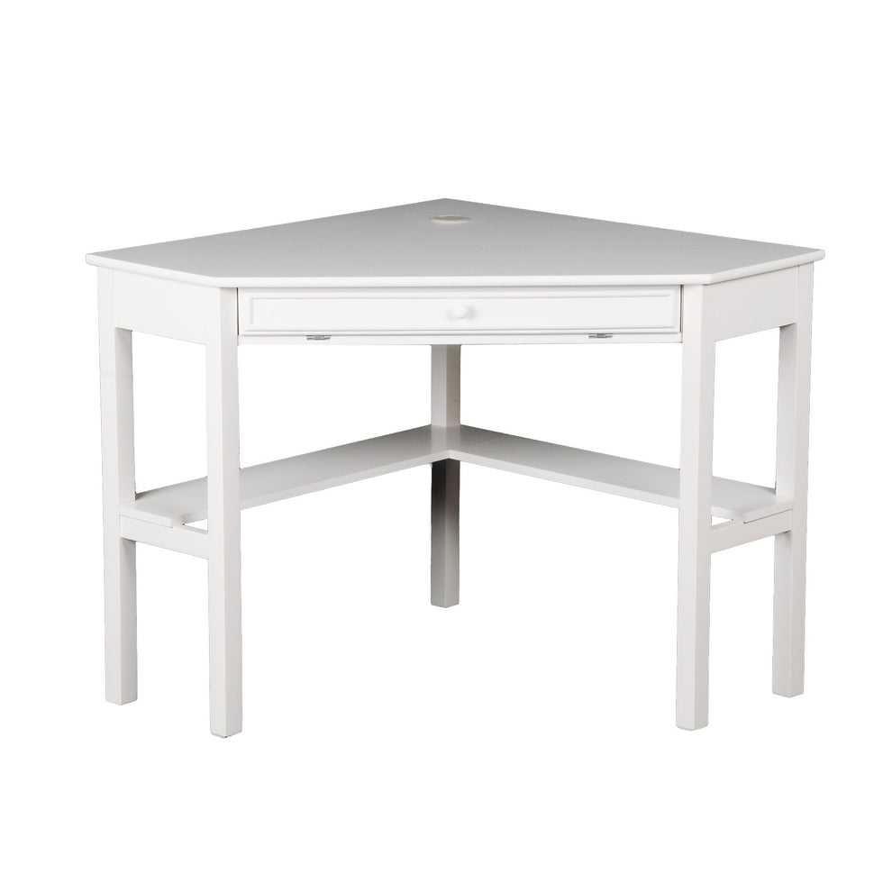 White Corner Computer Desk By Homeroots | Desks | Modishstore - 6