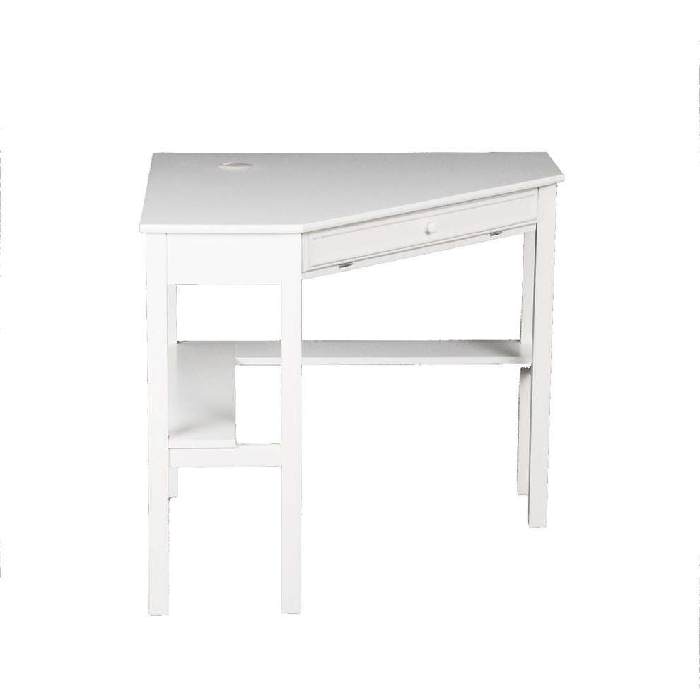 White Corner Computer Desk By Homeroots | Desks | Modishstore - 7