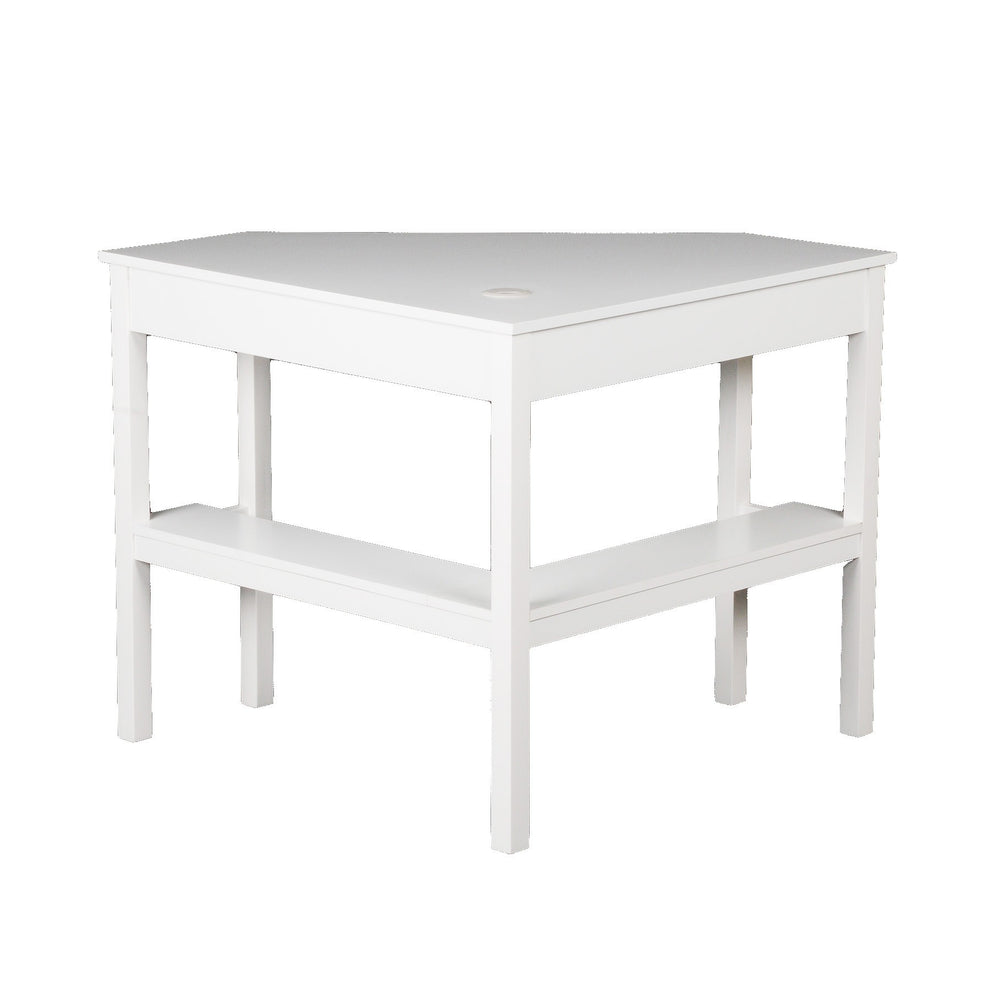 White Corner Computer Desk By Homeroots | Desks | Modishstore - 8
