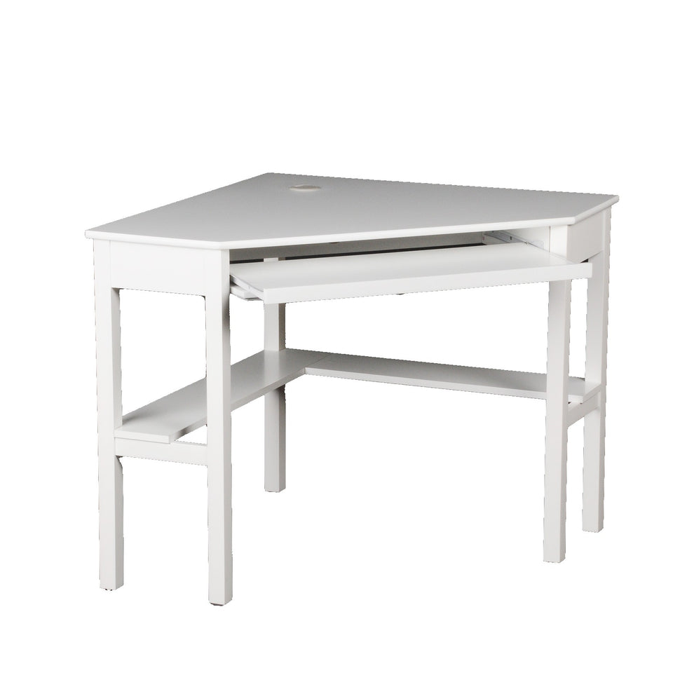 White Corner Computer Desk By Homeroots | Desks | Modishstore - 9