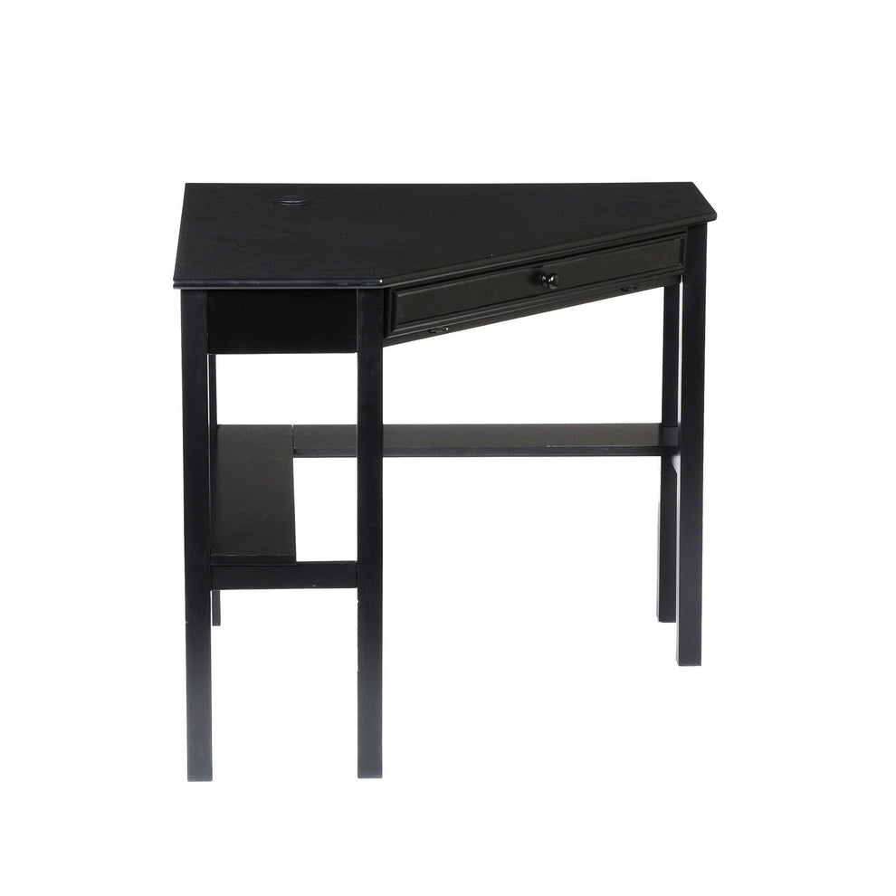Black Corner Computer Desk By Homeroots | Desks | Modishstore - 3