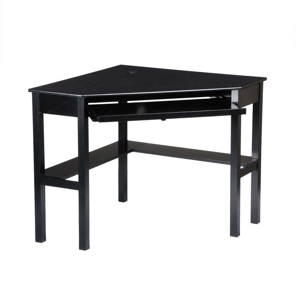 Black Corner Computer Desk By Homeroots | Desks | Modishstore - 5