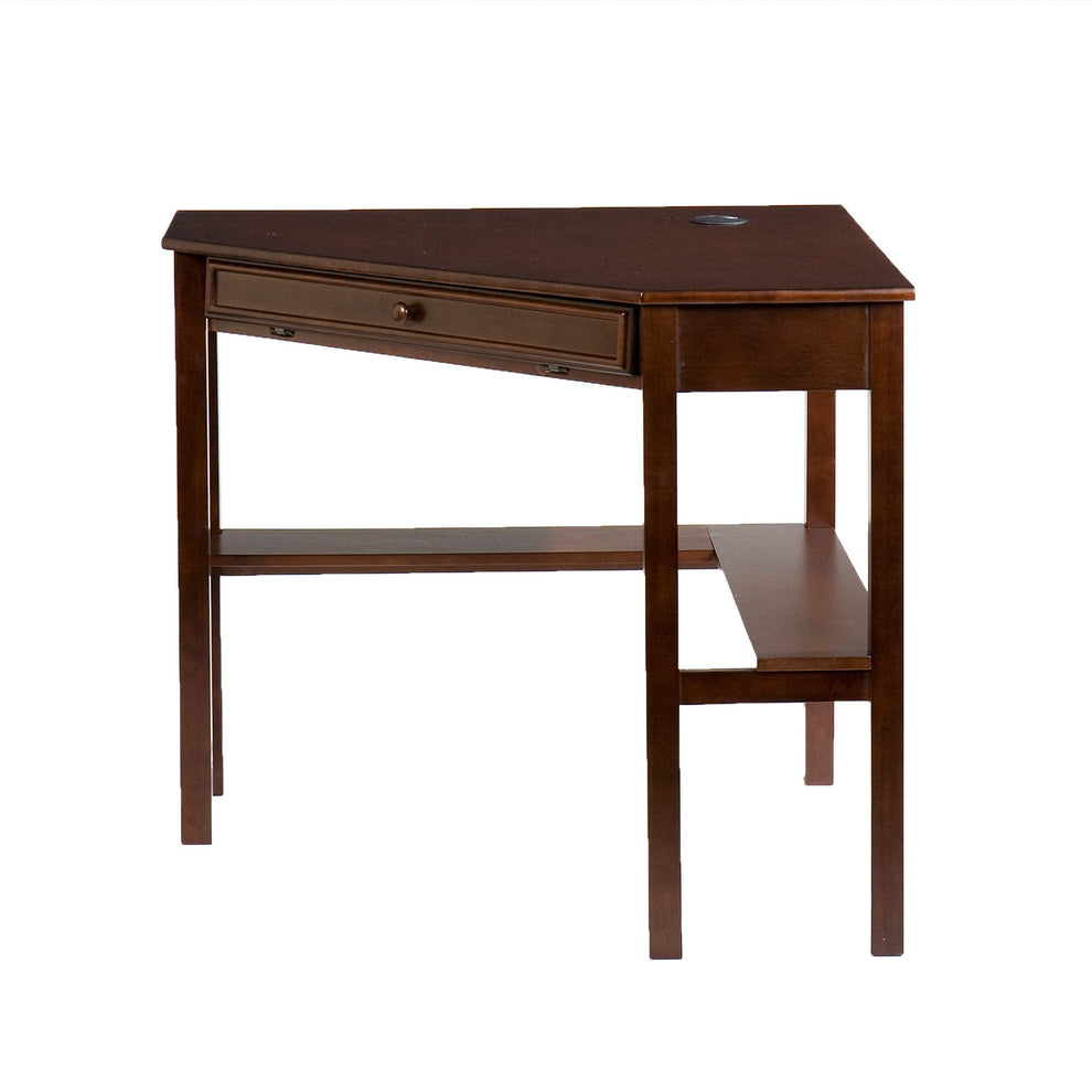 Espresso Corner Computer Desk By Homeroots | Desks | Modishstore - 8
