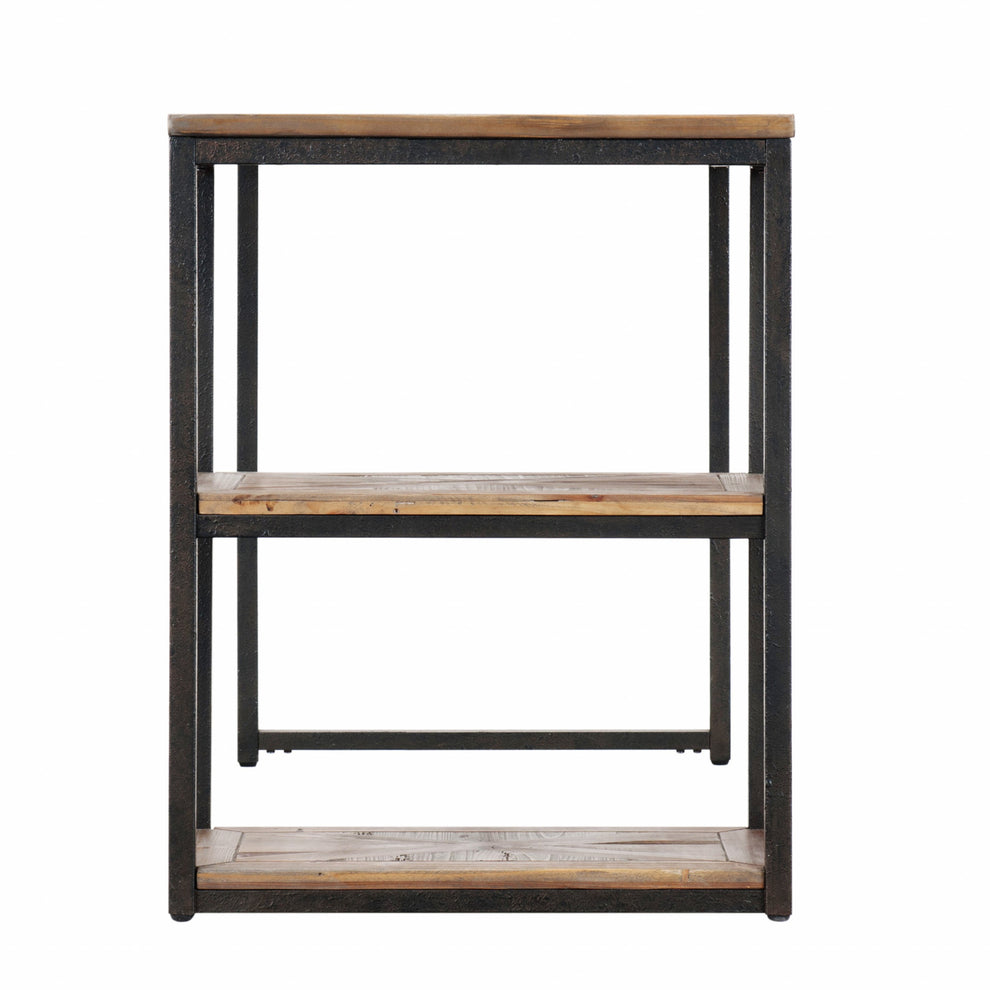 Black Reclaimed Wood Writing Desk By Homeroots | Desks | Modishstore - 5