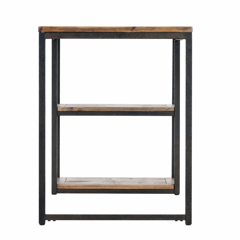 Black Reclaimed Wood Writing Desk By Homeroots | Desks | Modishstore - 6