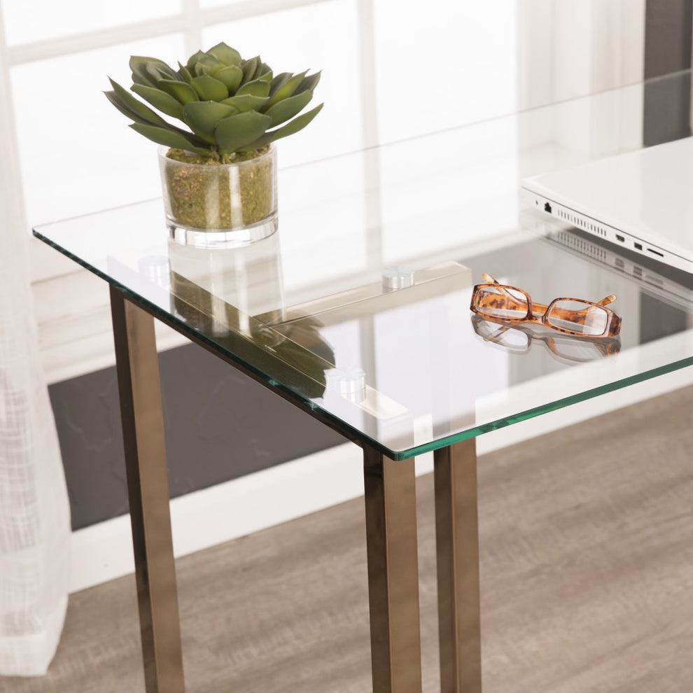 Modern Champagne Writing Desk By Homeroots | Desks | Modishstore - 2